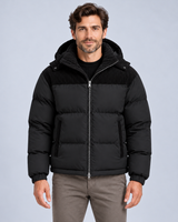 Men’s Puffer Jacket Quilted Coat with Hood for Winter