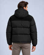 Ellis & Rowe Black hooded puffer jacket, source view 2