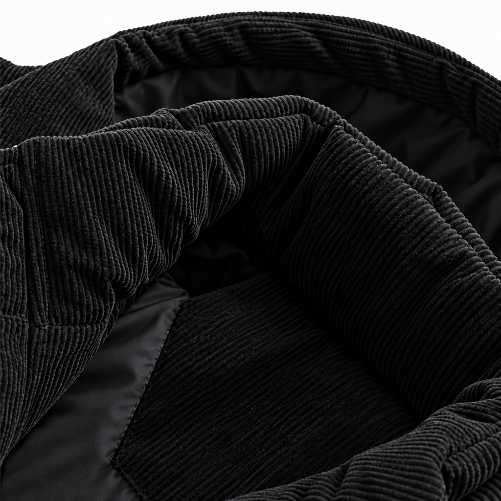Ellis & Rowe Black hooded puffer jacket, source view 3