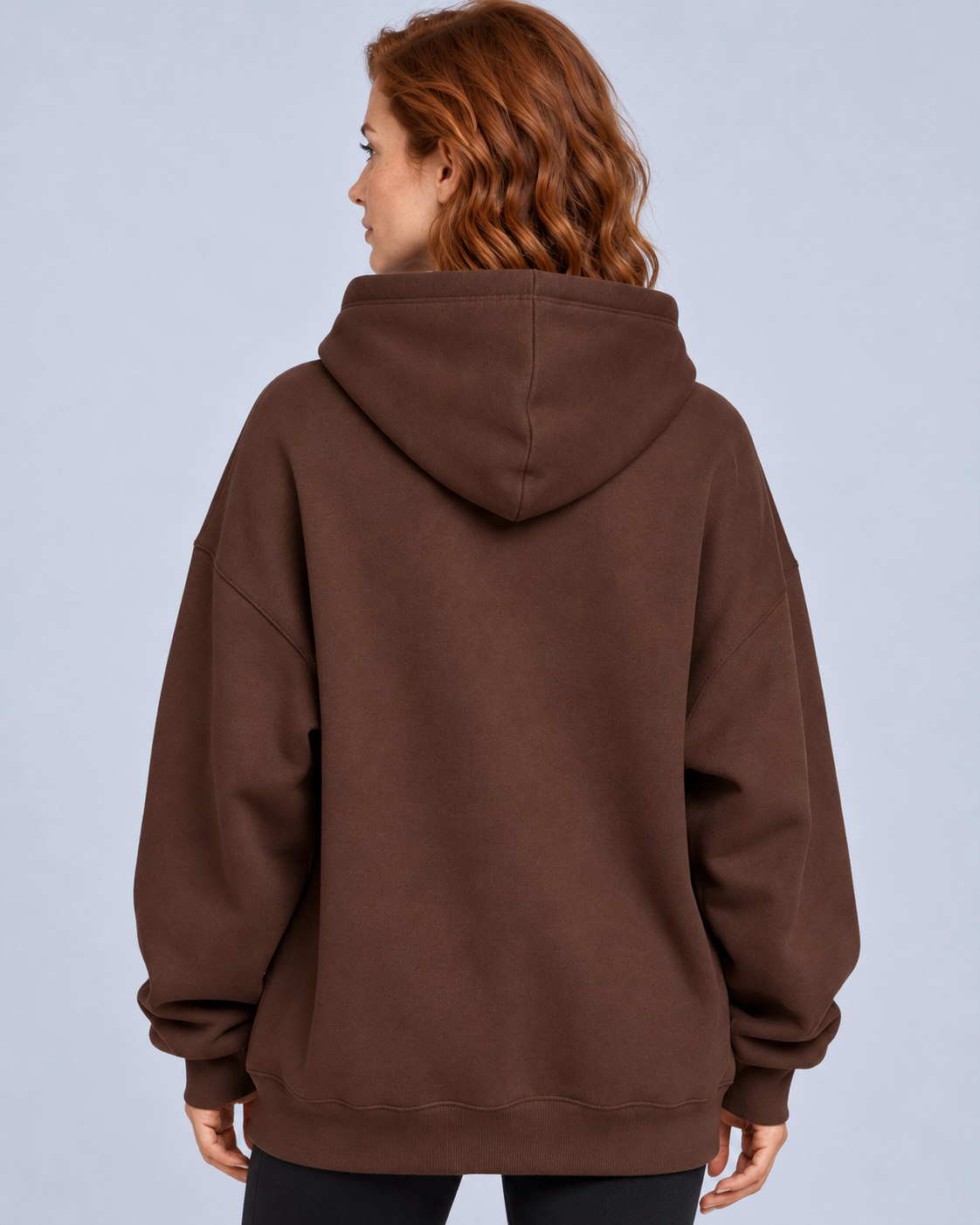 Ellis & Rowe oversized hoodie — Brown — studio view 3