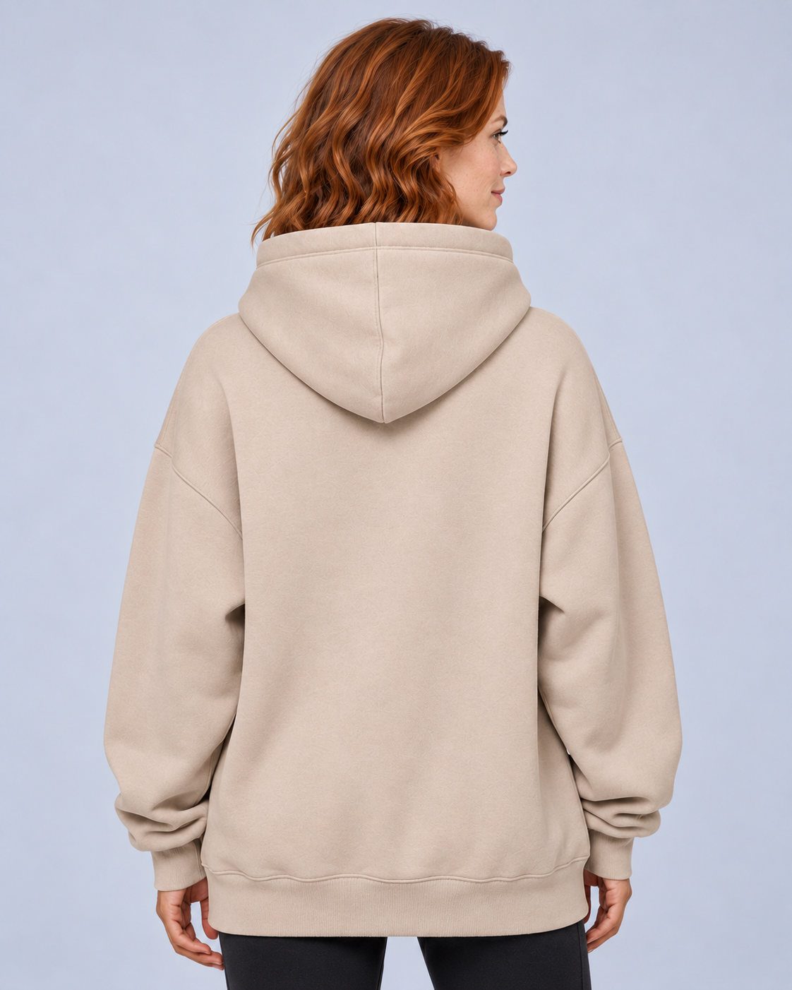 Ellis & Rowe oversized hoodie — Sand — studio view 7