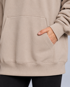 Ellis & Rowe oversized hoodie — Sand — studio view 8
