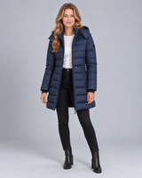 Women's Long Hooded Puffer Jacket – Insulated Quilted Winter Coat