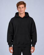 Men's Heavyweight Hoodie Co-Ord Loungeset, Black, studio view 2