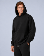 Men's Heavyweight Hoodie Co-Ord Loungeset, Black, studio view 3