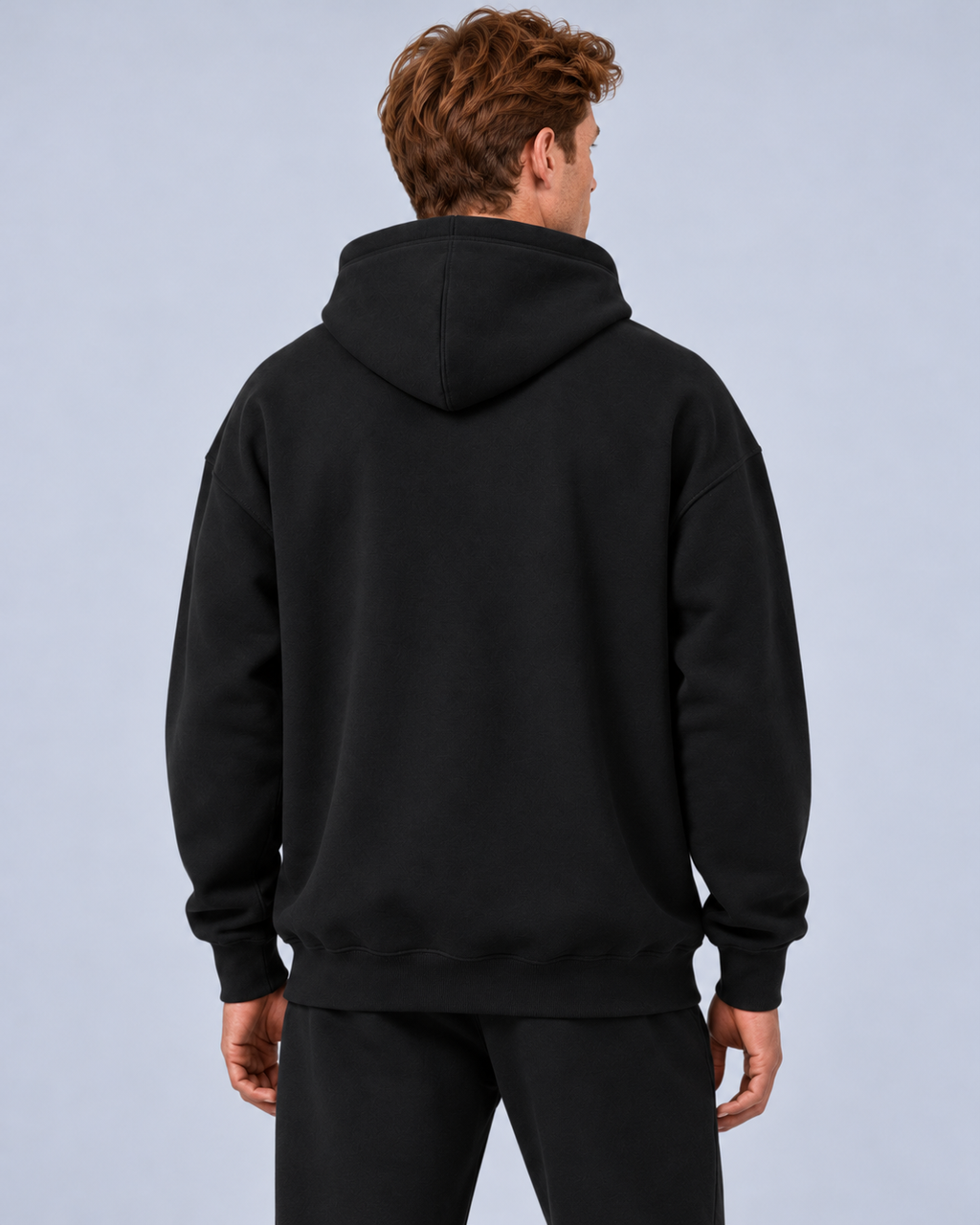 Men's Heavyweight Hoodie Co-Ord Loungeset, Black, studio view 4