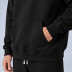 Men's Heavyweight Hoodie Co-Ord Loungeset, Black, studio view 5