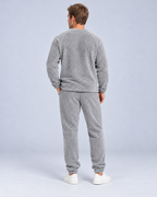 Men's Fleece Loungewear Set, Light Grey, studio view 2