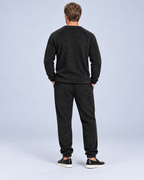 Men's Fleece Loungewear Set, Black, studio view 5