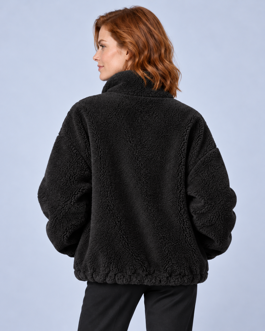 Women's Fleece Jacket, Black, studio view 7