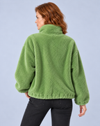 Women's Fleece Jacket, Green, studio view 17