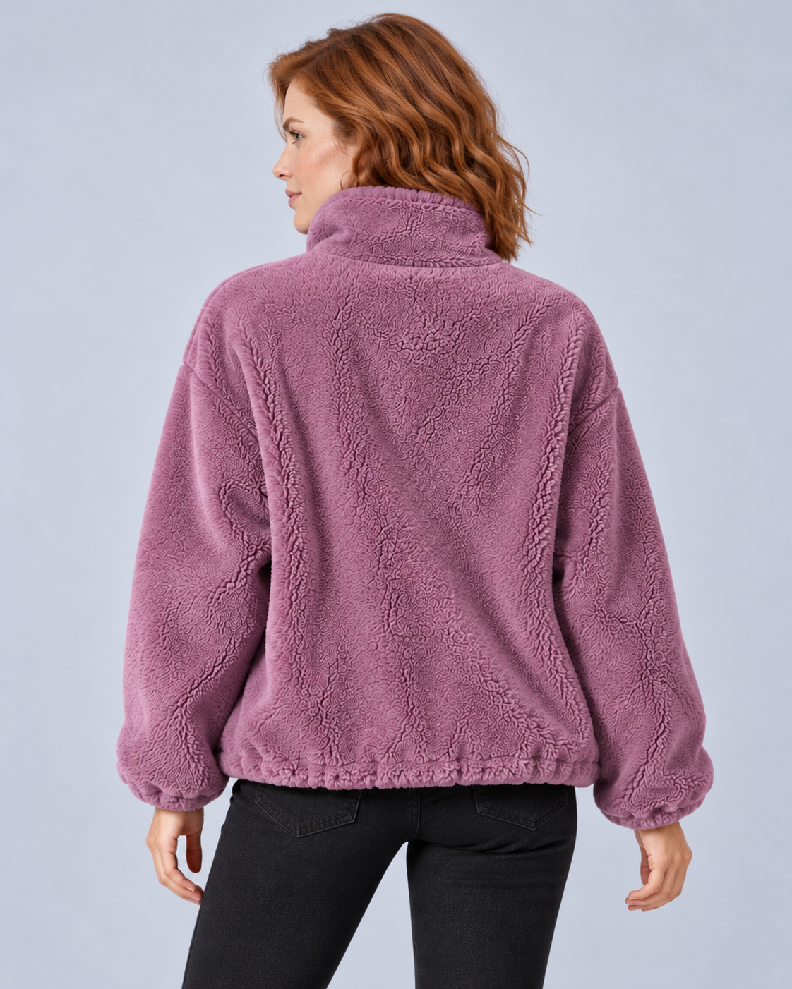 Women's Fleece Jacket, Purple, studio view 20