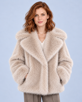 Women's Faux Fur Coat Soft Plush Short Winter Coat