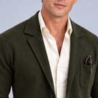 Ellis & Rowe Dark Green knit blazer, 17-darkgreen-detail, soft studio photograph