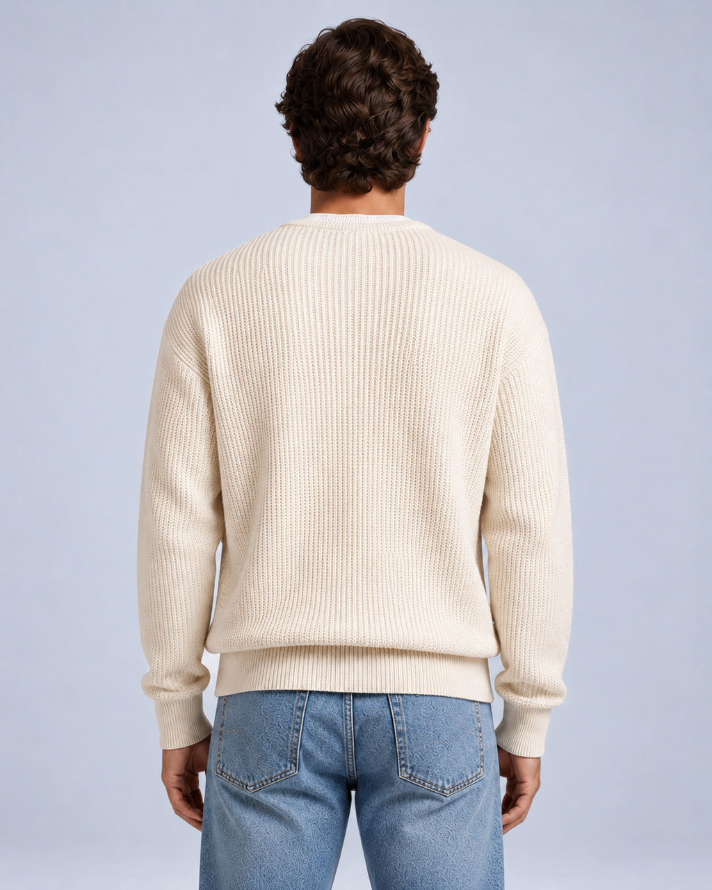 Ellis & Rowe Apricot zip knit cardigan, 06-apricot-rear, ER-M05 studio photograph