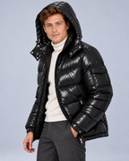 Ellis & Rowe Black, hood-up-open, soft studio photograph