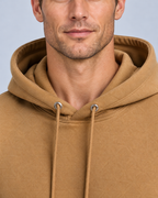 Ellis & Rowe Camel hoodie and jogger set, detail soft studio photograph