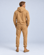 Ellis & Rowe Camel hoodie and jogger set, rear soft studio photograph