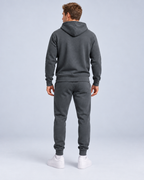 Ellis & Rowe Dark Grey hoodie and jogger set, rear soft studio photograph
