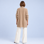 Ellis & Rowe Brown open front knit cardigan, ER-W06 studio view 03